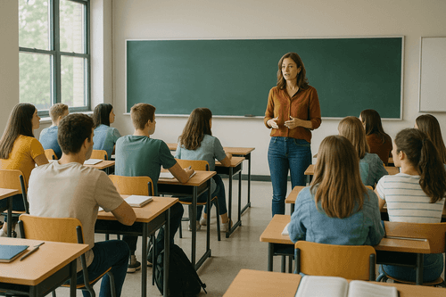 Photo d'une salle de classe en BTS Com